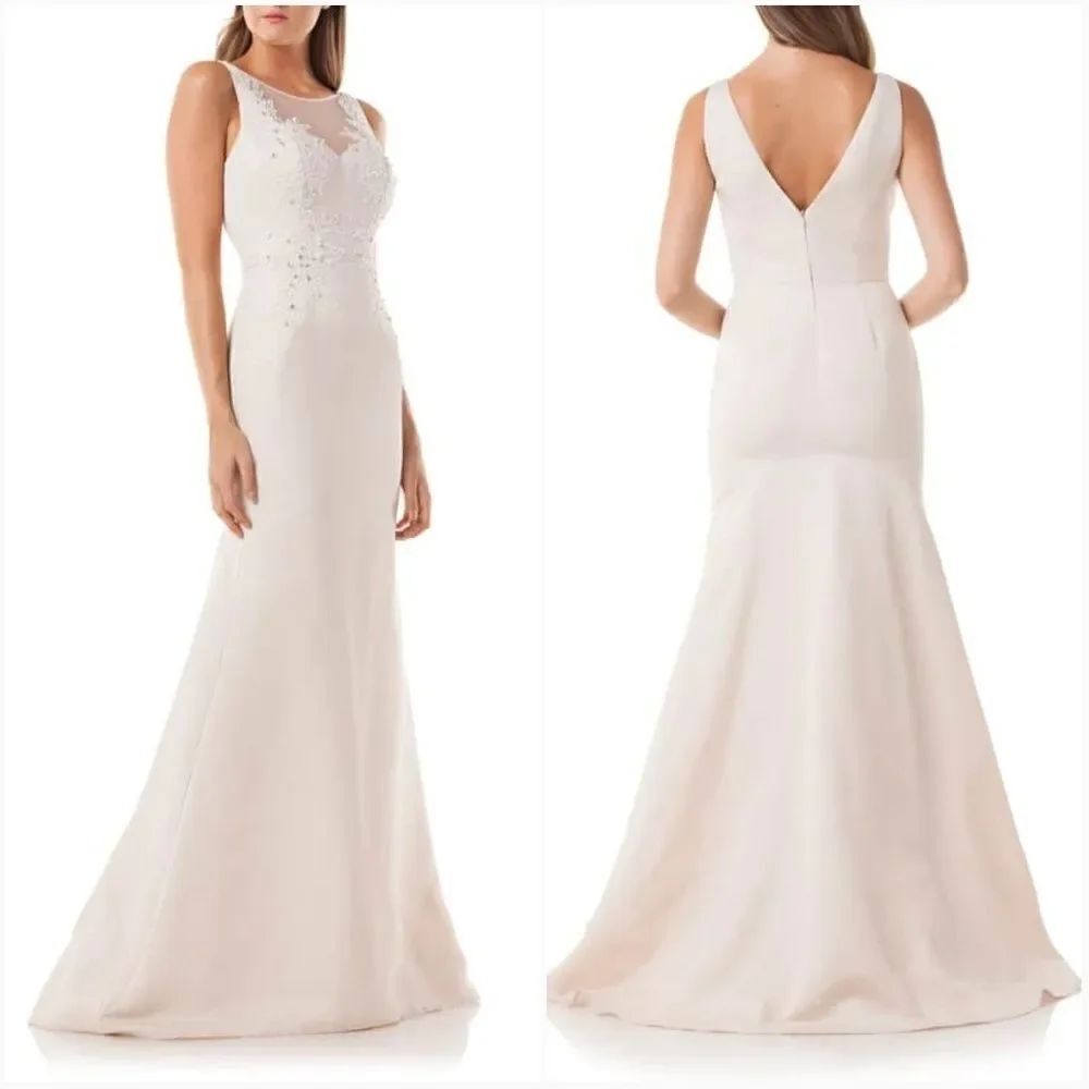 Carmen Marc Valvo Lace Mermaid Gown